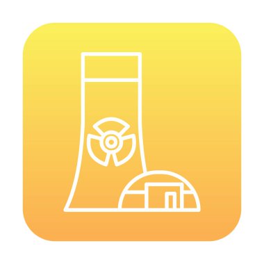 Nükleer enerji santrali ikon vektör illüstrasyon grafik tasarımı                        