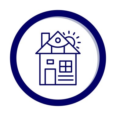 ev düz simgesi, vektör illüstrasyonu 