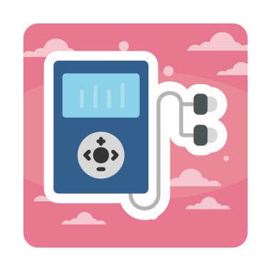 Mp3 Oynatıcısının düz vektör çizimi