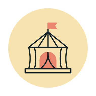 Sirk Çadırı düz simgesinin vektör çizimi