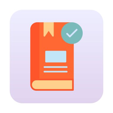  Kitap Denetimi İşaretleme simgesi, vektör illüstrasyonu   