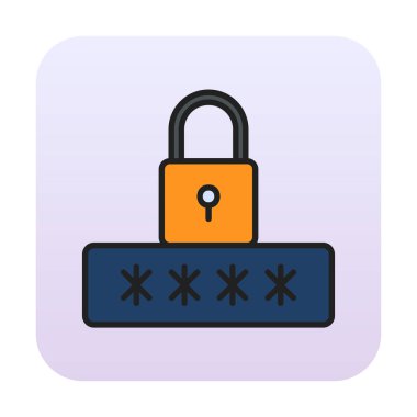 Basit Parola simgesi, vektör illüstrasyonu