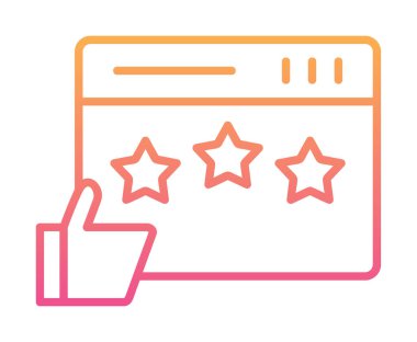 düz Gözden Geçirme simgesi vektör çizimi