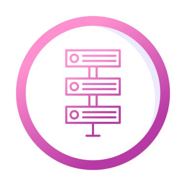 Ağ sunucu simgesinin vektör illüstrasyonu. Veritabanı basit simgesi 