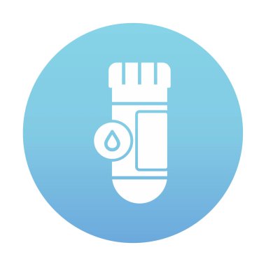 Kan testi tüpü ana hat vektör simgesi. Laboratuvar test sembolü, logo illüstrasyonu.