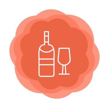 şarap şişe ve cam kutsal kişilerin resmi, vektör çizim  