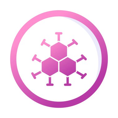 Basit molekül simgesi, vektör illüstrasyonu