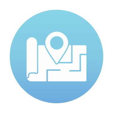 Konum iğnesi, vektör illüstrasyonlu harita simgesi