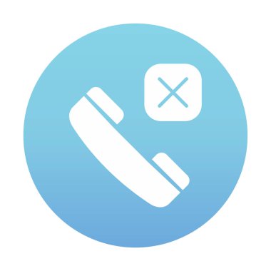 Arama telefonunun vektör illüstrasyonu Reddedilmiş simge