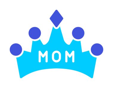 Anne tacı simgesi, vektör illüstrasyonu 