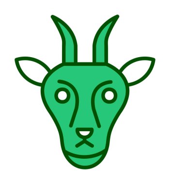 Keçi başı düz vektör simgesi 