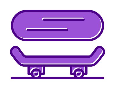 Basit kaykay simgesi, vektör illüstrasyonu