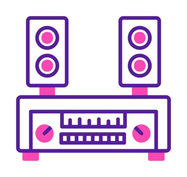 renk çizgisi ses hoparlörleri vektör çizimi 