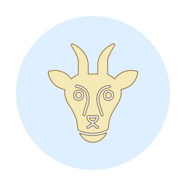 Keçi başı düz vektör simgesi 