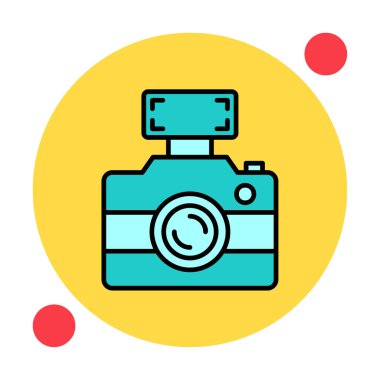 fotoğraf makinesi simgesi, vektör illüstrasyonu