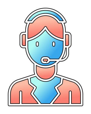 Kulaklık takan kişinin vektör çizimi, Müşteri Hizmetleri Ajansı kavramı