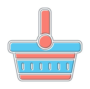 piknik sepeti web simgesi, vektör illüstrasyonu 