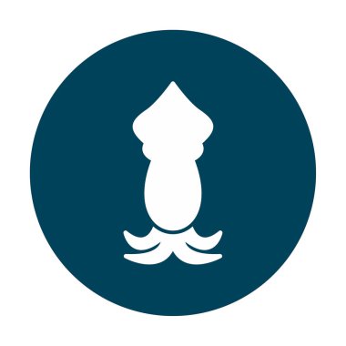 Beyaz arkaplanda mürekkep balığı vektörü simgesi 