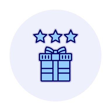 hediye ve İnceleme vektör düz simge tasarımı