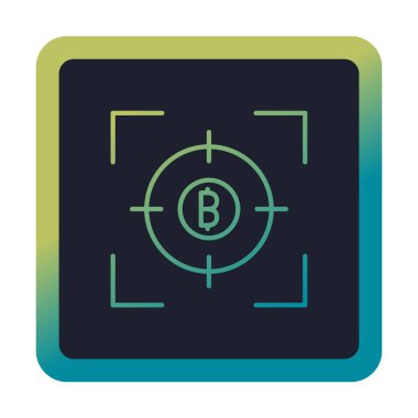 Bitcoin ve hedef. Web simgesi illüstrasyonu