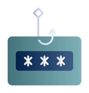 düz phishing çizgi vektör çizimi 