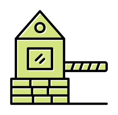 Askeri Bariyer simgesinin vektör çizimi 