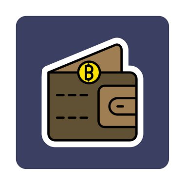 Basit Dijital Cüzdan simgesi, vektör illüstrasyonu