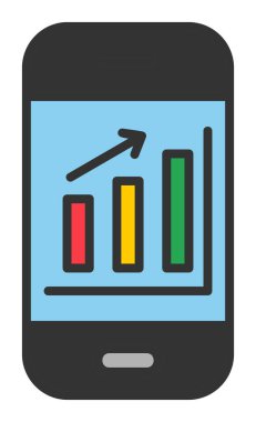 akıllı telefon ekran vektör simgeleri üzerinde analiz