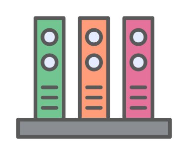 Ofis klasörleri simgesi, vektör illüstrasyonunu arşivle 