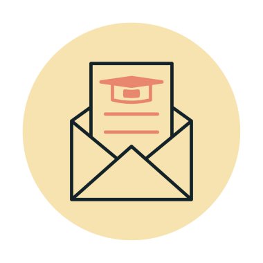 e- posta eğitim simgesi, vektör illüstrasyonu   