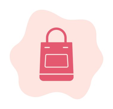 Alışveriş poşeti simgesi, vektör illüstrasyonu basit tasarım