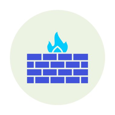 Şömine simgesinin vektör illüstrasyonu 