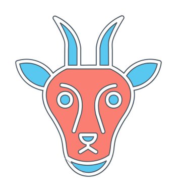 Keçi başı düz vektör simgesi 