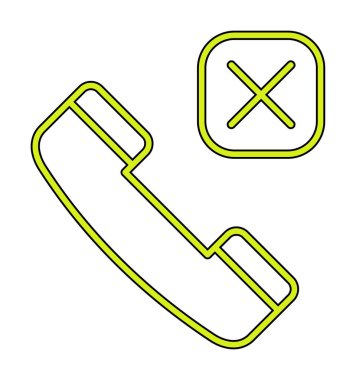 Arama telefonunun vektör illüstrasyonu Reddedilmiş simge