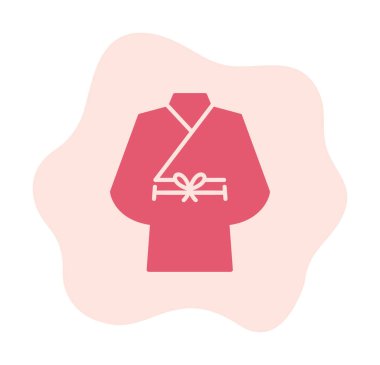 Yukata simgesi, doğrusal izole edilmiş illüstrasyon, ince çizgi vektörü, web tasarım işareti 