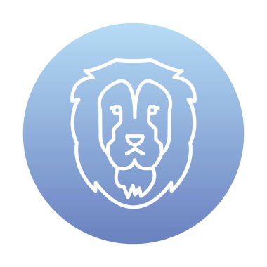 Aslan başı düz simgesi, vektör illüstrasyonu