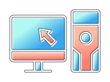 kişisel bilgisayar simgesi, vektör illüstrasyonu basit tasarım