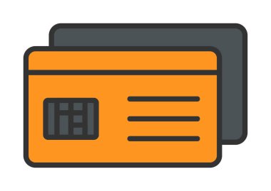 Kredi kartı simgesi, vektör illüstrasyonu basit tasarım