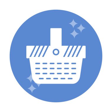 piknik sepeti web simgesi, vektör illüstrasyonu 