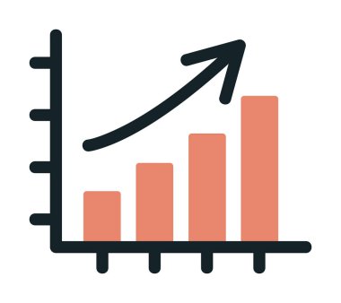büyüyen grafik, bar grafiği vektör çizimi