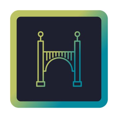 köprü düz simgesi, vektör illüstrasyon tasarımı 