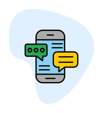 Basit akıllı telefon sohbet simgesi, vektör illüstrasyonu