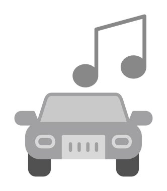 araba müzik simgesi vektör illüstrasyonu 
