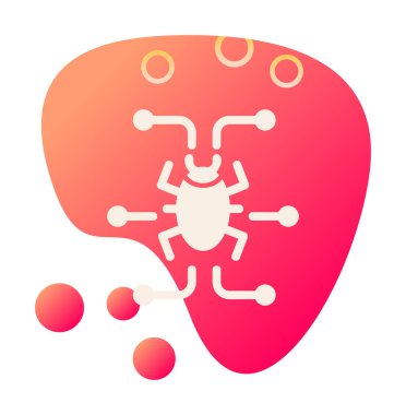 Basit dijital virüs simgesi, vektör illüstrasyonu