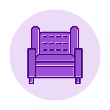 Koltuk yassı simgesi, vektör illüstrasyonu