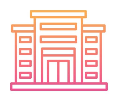 Alışveriş merkezi simgesi. Alışveriş merkezi oluşturma simgesi, vektör illüstrasyonu 