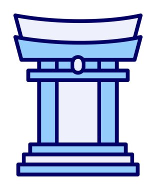 Japonya geleneksel Torii Kapısı simgesi, basit stil