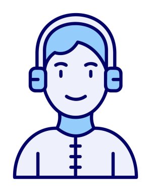 DJ avatar web simgesi, vektör illüstrasyonu 