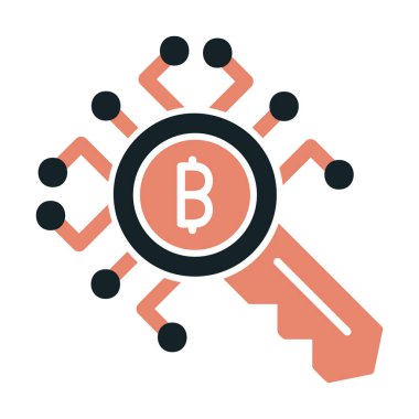 Şifreleme Anahtarı simgesi. vektör ince çizgi çizimi.