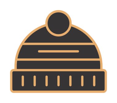 Kış Şapkası simgesinin vektör illüstrasyonu